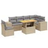 vidaXL 7 Piece Garden Sofa Set with Cushions Beige Poly Rattan
