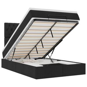 vidaXL Ottoman Bed with Mattress Black King Single Fabric