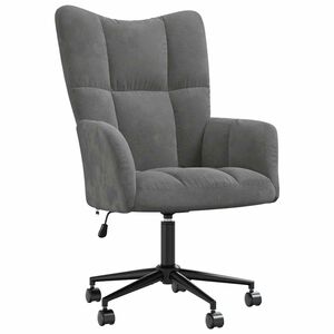 vidaXL Chill Chair | Dark Grey | Velvet (100% polyester), Steel | Medium