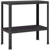 vidaXL Potting Table 60 x 40 x 80 cm Powder-Coated Steel Black