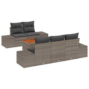 vidaXL Garden Sofa Set 6 pcs Grey Poly Rattan