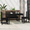 vidaXL 4 Piece Garden Dining Set Black Solid Wood Pine