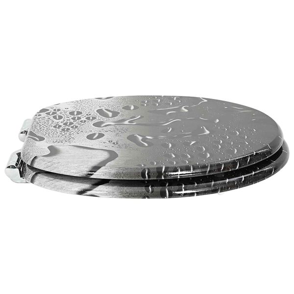 vidaXL WC Toilet Seats 2 pcs with Soft Close Lids MDF Water Drop Design