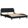 vidaXL Bed Frame "Dover" Black 137x190 cm Double Fabric