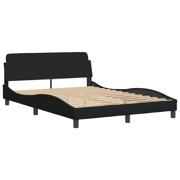 vidaXL Bed Frame "Dover" Black 137x190 cm Double Fabric