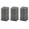 vidaXL Gabion Set 3 pcs Galvanised Wire 25 x 25 x 50 cm