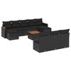 vidaXL 11 Piece Garden Sofa Set with Cushions Black Poly Rattan