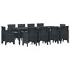 vidaXL Garden Dining Set 11 pcs Anthracite Polypropylene