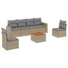 vidaXL 7 Piece Garden Sofa Set with Cushions Beige Poly Rattan