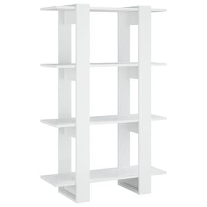 vidaXL Book Cabinet | High gloss white | Engineered wood | Medium | Book Cabinet