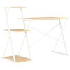 vidaXL Desk with Shelf White and Oak 116x50x93 cm