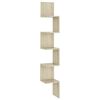 vidaXL Wall Corner Shelf | Sonoma Oak | Engineered Wood | 20 x 20 x 127.5 cm