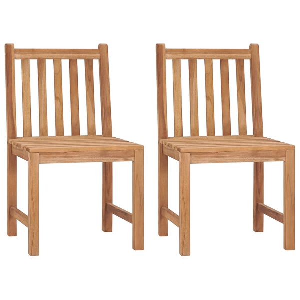 vidaXL Garden Chairs 2 pcs with Cushions Solid Teak Wood