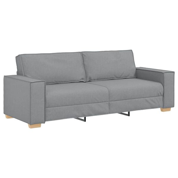 vidaXL 3-Seater Sofa Light Grey 220x78x84 cm Fabric