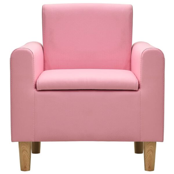 vidaXL Children Sofa Pink Faux Leather