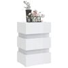 vidaXL LED Bedside Cabinet High Gloss White 45x35x67 cm Engineered Wood
