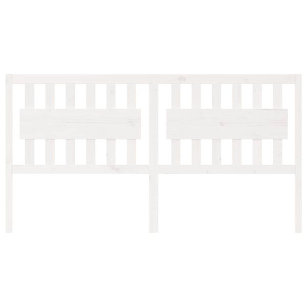 vidaXL Bed Headboard White 185.5x4x100 cm Solid Wood Pine