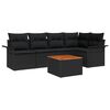 vidaXL Garden Sofa Set with Cushion 6 pcs Black Poly Rattan