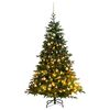 vidaXL Artificial Hinged Christmas Tree 300 LEDs & Ball Set 180 cm