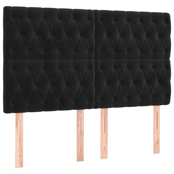 vidaXL Headboard Black 160x7x118/128 cm Velvet