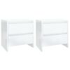 vidaXL Bedside Cabinets 2 pcs High Gloss White 45x34.5x44.5 cm Engineered Wood