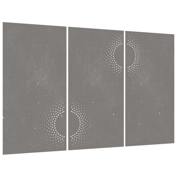 vidaXL Garden Wall Decorations 3 pcs 105x55 cm Corten Steel Sun Design
