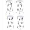 vidaXL Bar Table | Set of 4 | Cream | MDF Tabletop, Iron Legs | Standard