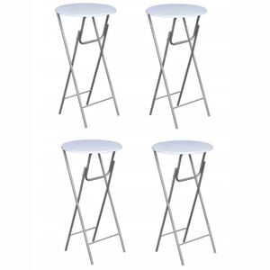 vidaXL Bar Table | Set of 4 | Cream | MDF Tabletop, Iron Legs | Standard