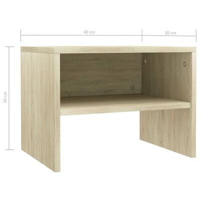 vidaXL Bedside Cabinets 2 pcs Sonoma Oak 40x30x30 cm Engineered Wood
