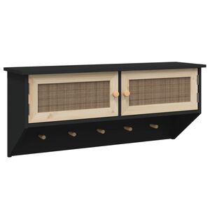 vidaXL Coat Rack | Black | Engineered wood | 80 cm wide, 24 cm deep, 35 cm high