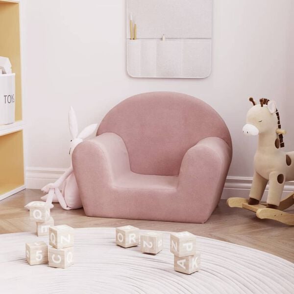 vidaXL Kids' Sofa Pink Soft Plush