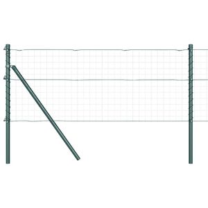 vidaXL Embedded Fence Post 13 pcs Green Powder-Coated Steel