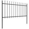 vidaXL Garden Fence Woerden with Spear Top Steel 181x100 cm Black