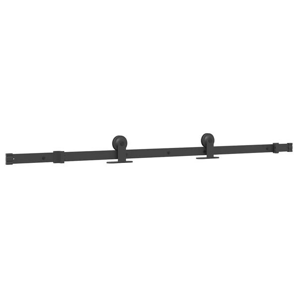vidaXL Sliding Door Hardware Kit 152.5 cm Steel Black