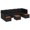 vidaXL Garden Sofa Set with Cushion 8 pcs Black Poly rattan