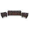 vidaXL Storage Bench | Dark Brown | Solid Pine Wood, Faux Leather (Polyurethane)