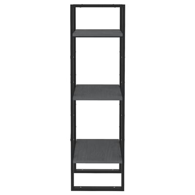 vidaXL 3-Tier Book Cabinet Grey 40x30x105 cm Solid Pinewood