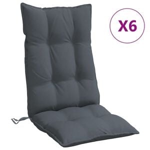 vidaXL Highback Chair Cushions 6 pcs Anthracite Oxford Fabric
