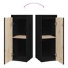 vidaXL Wall Cabinets 2 pcs Black 30x30x80 cm Solid Wood Pine