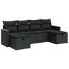 vidaXL 6 Piece Garden Sofa Set with Cushions Black Poly Rattan