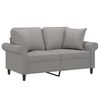 vidaXL 2-Seater Sofa with Pillows&Cushions Dark Grey 120 cm Fabric