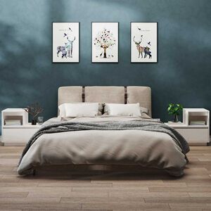 vidaXL Bedside Cabinets 2 pcs White 60x34x51 cm Solid Wood Pine