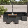 vidaXL Garden Sofa Set with Cushion with Storage 10 pcs Black