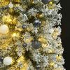 vidaXL Slim Christmas Tree 300 LEDs & Ball Set & Flocked Snow 300 cm