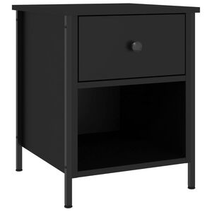 vidaXL Bedside Cabinet Black 40x42x50 cm Engineered Wood