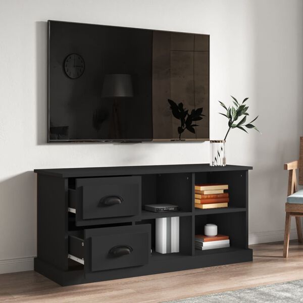 vidaXL TV Cabinet Black 102x35.5x47.5 cm Engineered Wood