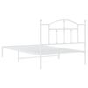 vidaXL Metal Bed Frame without Mattress with Headboard White 107x203cm