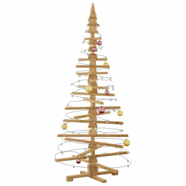 vidaXL Wooden Christmas Tree with Stand Brown 180 cm Solid pine wood