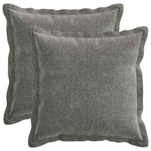 vidaXL Cushion Cover 2 pcs HOUTEN Dark Grey 40 x 40 cm Chenille Fabric