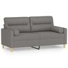 vidaXL 2-Seater Sofa with Pillows&Cushions Dark Grey 140 cm Fabric